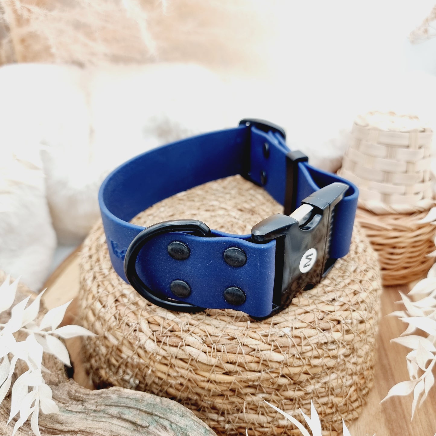 Navy - Wide Fit - Quick Release Biothane Dog Collar