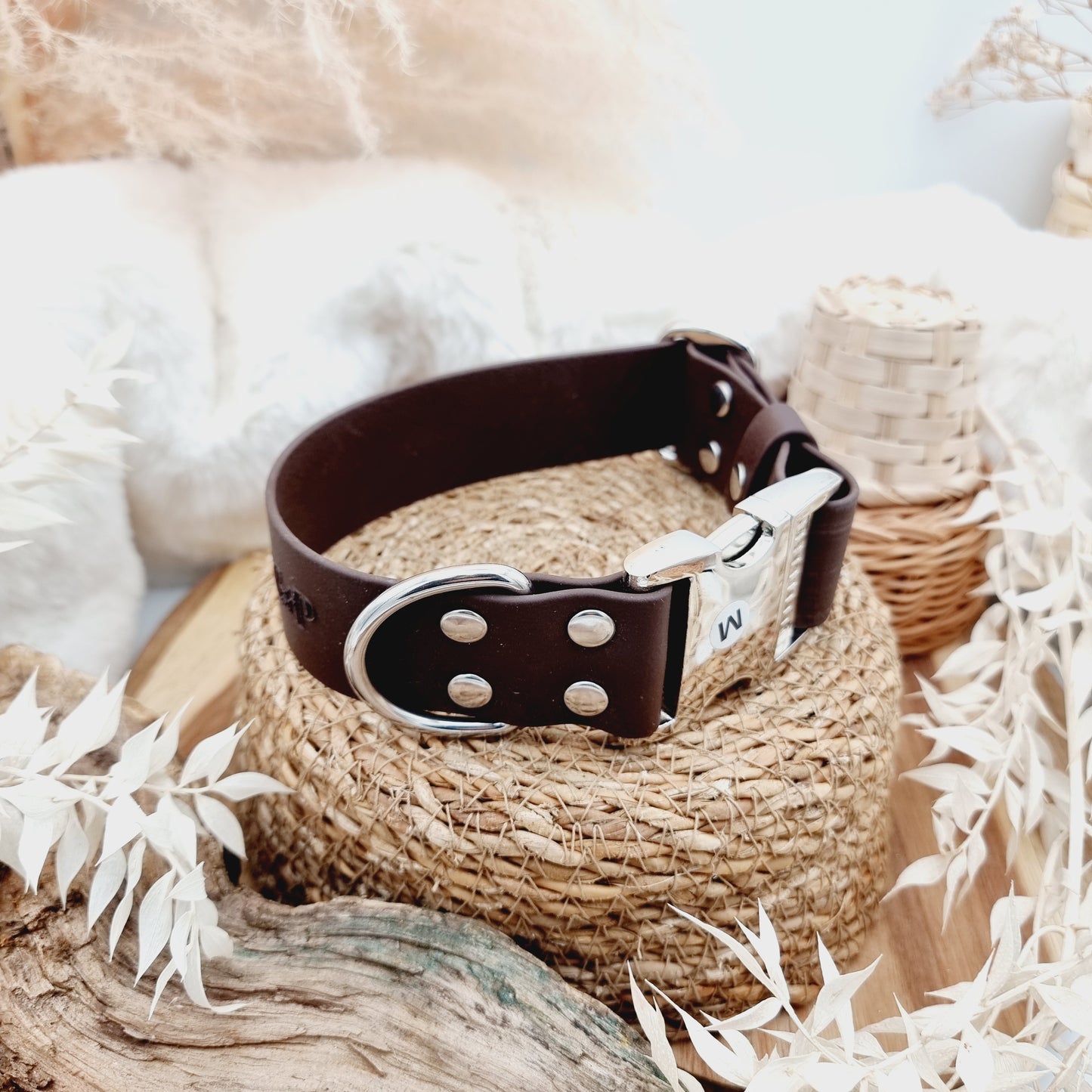 Dark Brown - Wide Fit - Quick Release Biothane Dog Collar