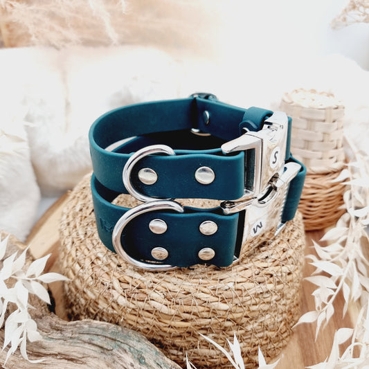 Dark Green - Wide Fit - Quick Release Biothane Dog Collar