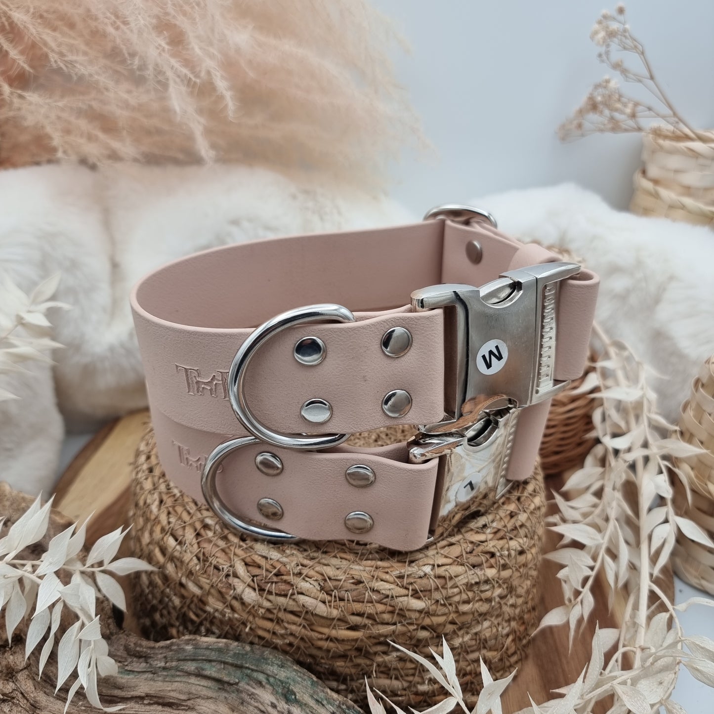 Powder Pearl - Wide Fit - Quick Release Biothane Dog Collar