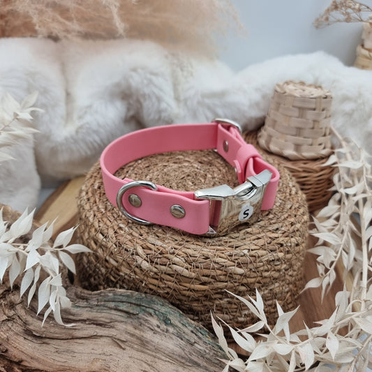 Baby Pink - Wide Fit - Quick Release Biothane Dog Collar