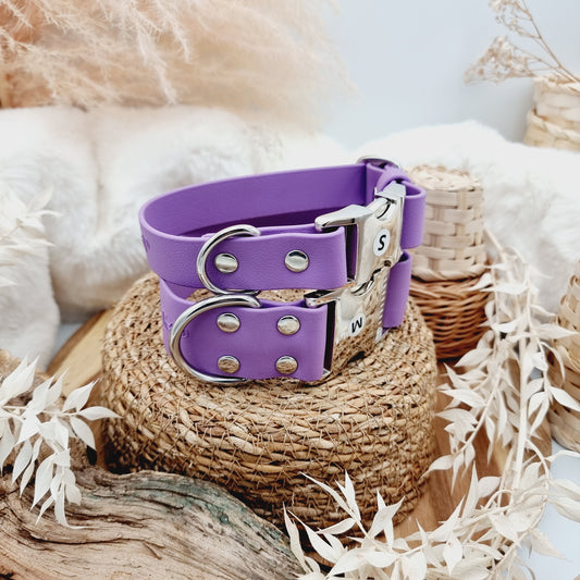 Amethyst - Wide Fit - Quick Release Biothane Dog Collar