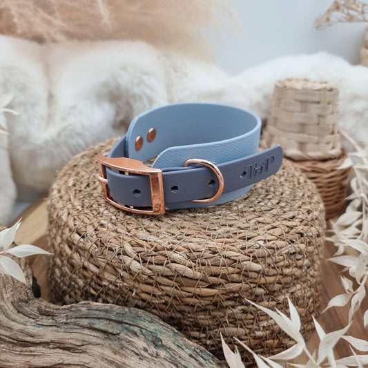 Baby Blue & Grey (RG) - two-coloured Biothane Sighthound Collar (1x Size S)