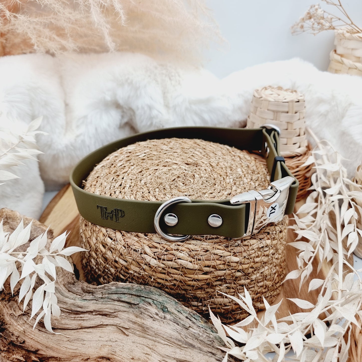 Olive - Everlast Quick Release Biothane Dog Collar