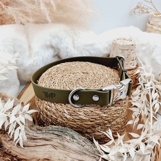 Olive - Everlast Quick Release Biothane Dog Collar