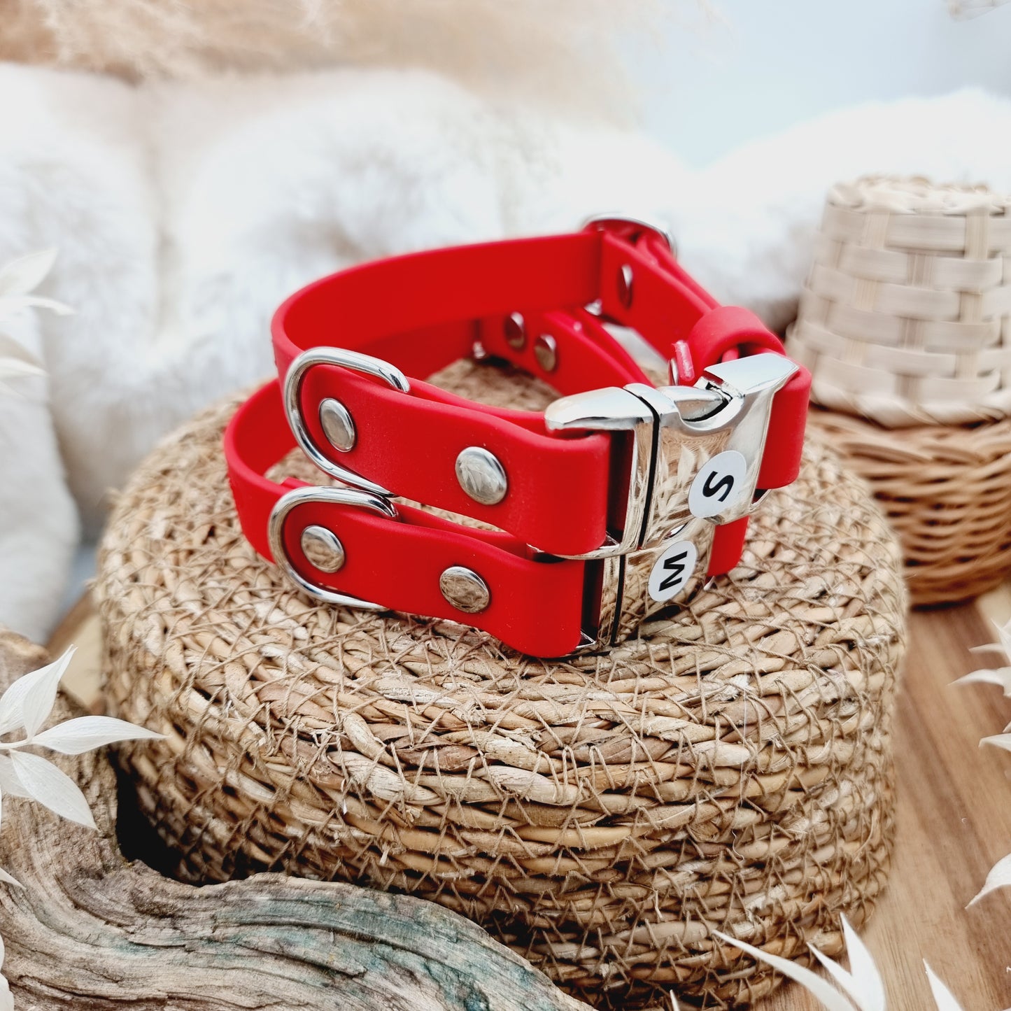 Red - Everlast Quick Release Biothane Dog Collar