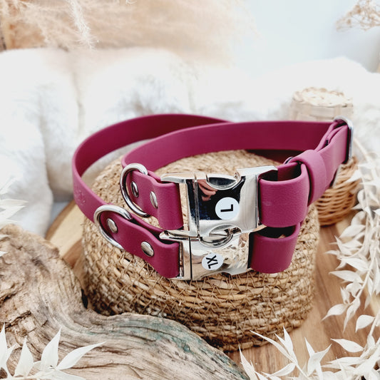 Burgundy - Everlast Quick Release Biothane Dog Collar