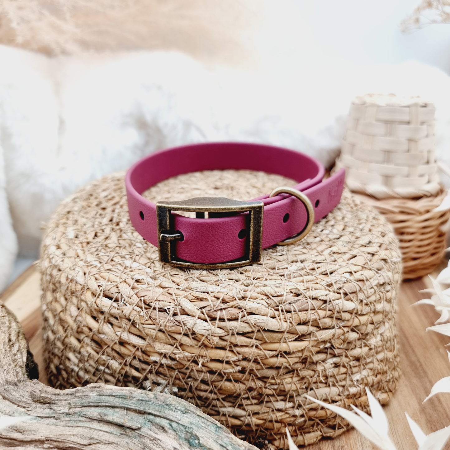 Burgundy (AB) - Size M Biothane Dog Collar