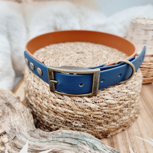 Tan & Kerosene (AB) Size XL - two-coloured Biothane Dog Collar