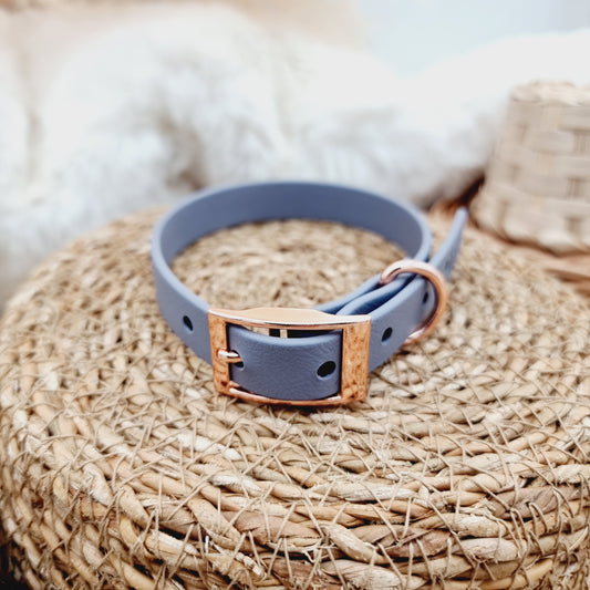 Grey (Rosegold HW) - Biothane Dog Collar