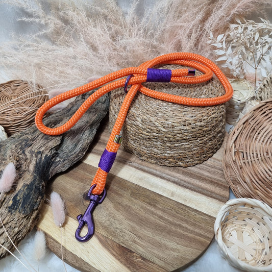 Orange & Purple (120cm length) Rope Dog Lead