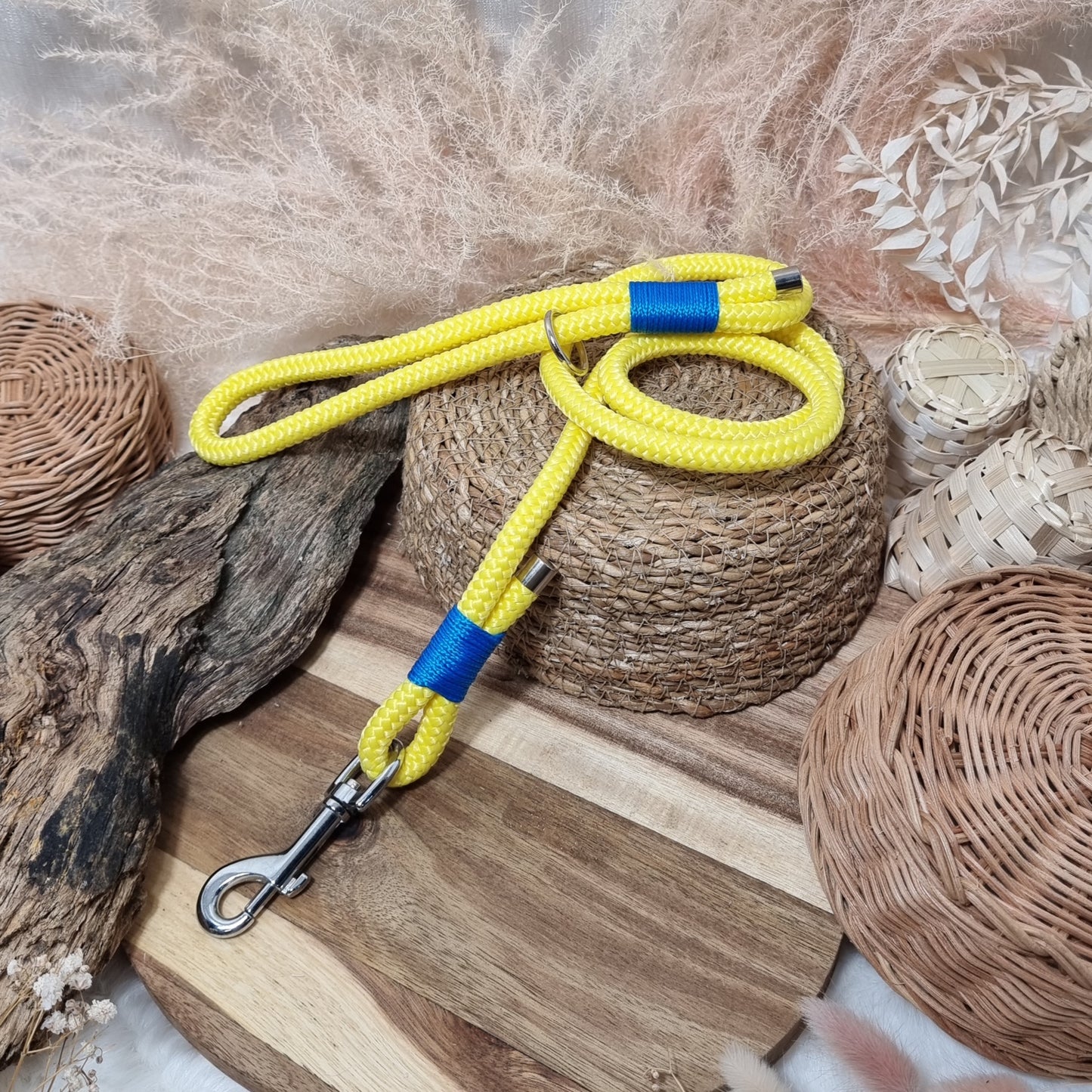 Yellow / Blue SI (120cm length) Rope Dog Lead