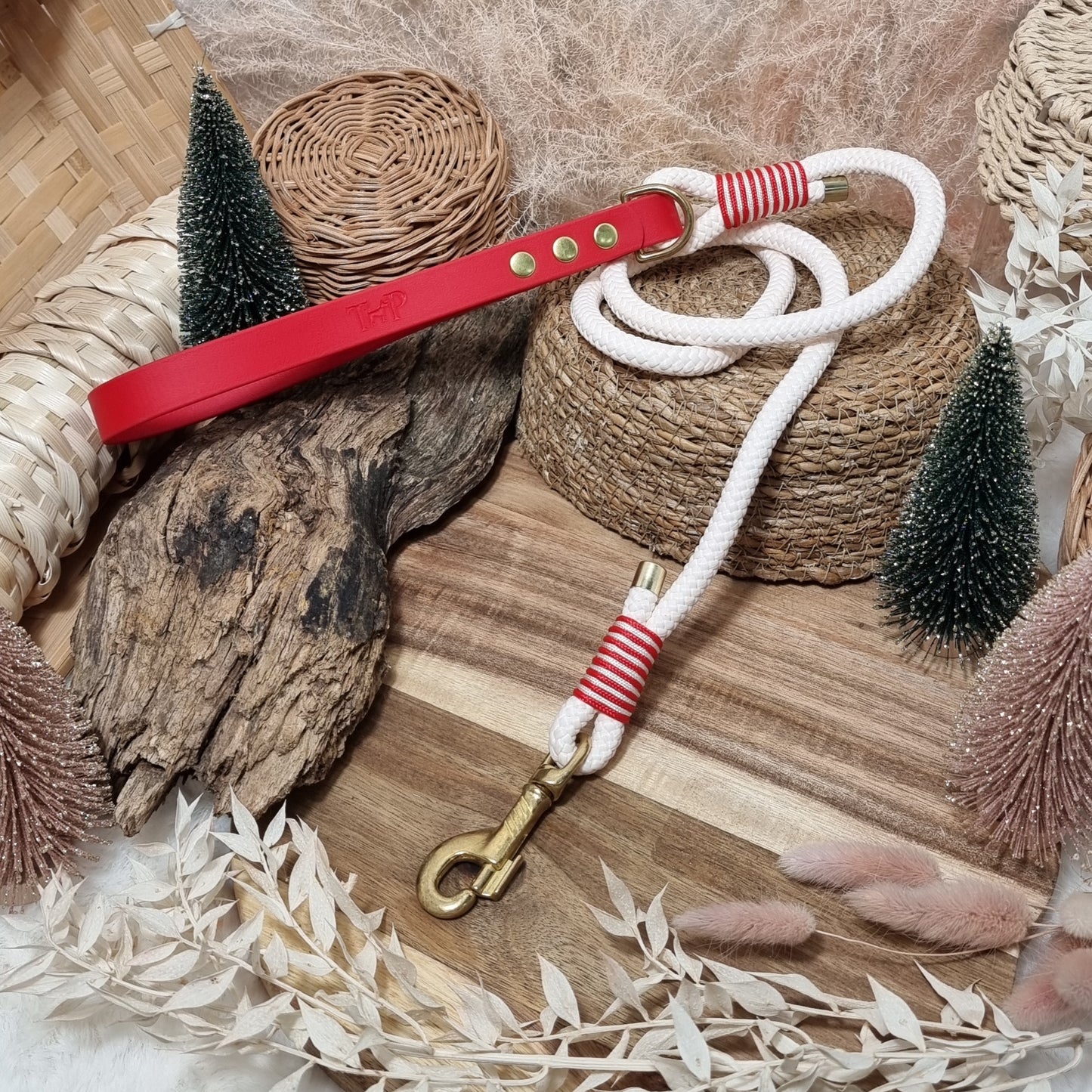 Candy Cane Style (120cm length) Rope Biothane Dog Lead