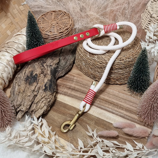 Candy Cane Style (120cm length) Rope Biothane Dog Lead