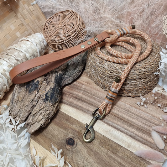 Copper / Tan (120cm length) Rope Biothane Dog Lead