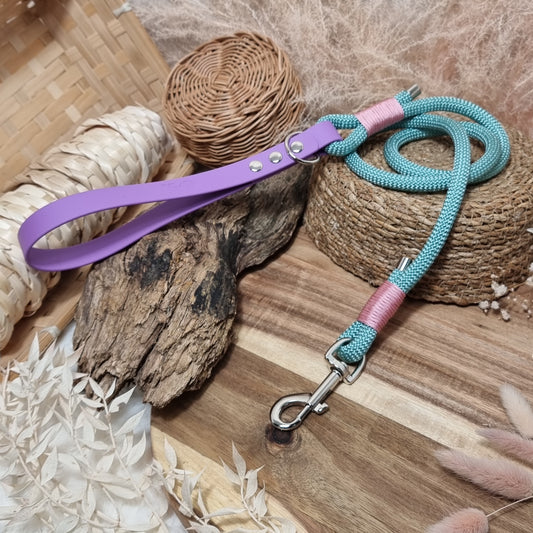 Seagreen & Amethyst SI - (120cm length) Rope Biothane Dog Lead