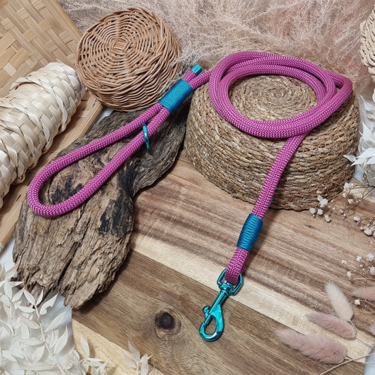 Pink & Turquoise (150cm length) Rope Dog Lead
