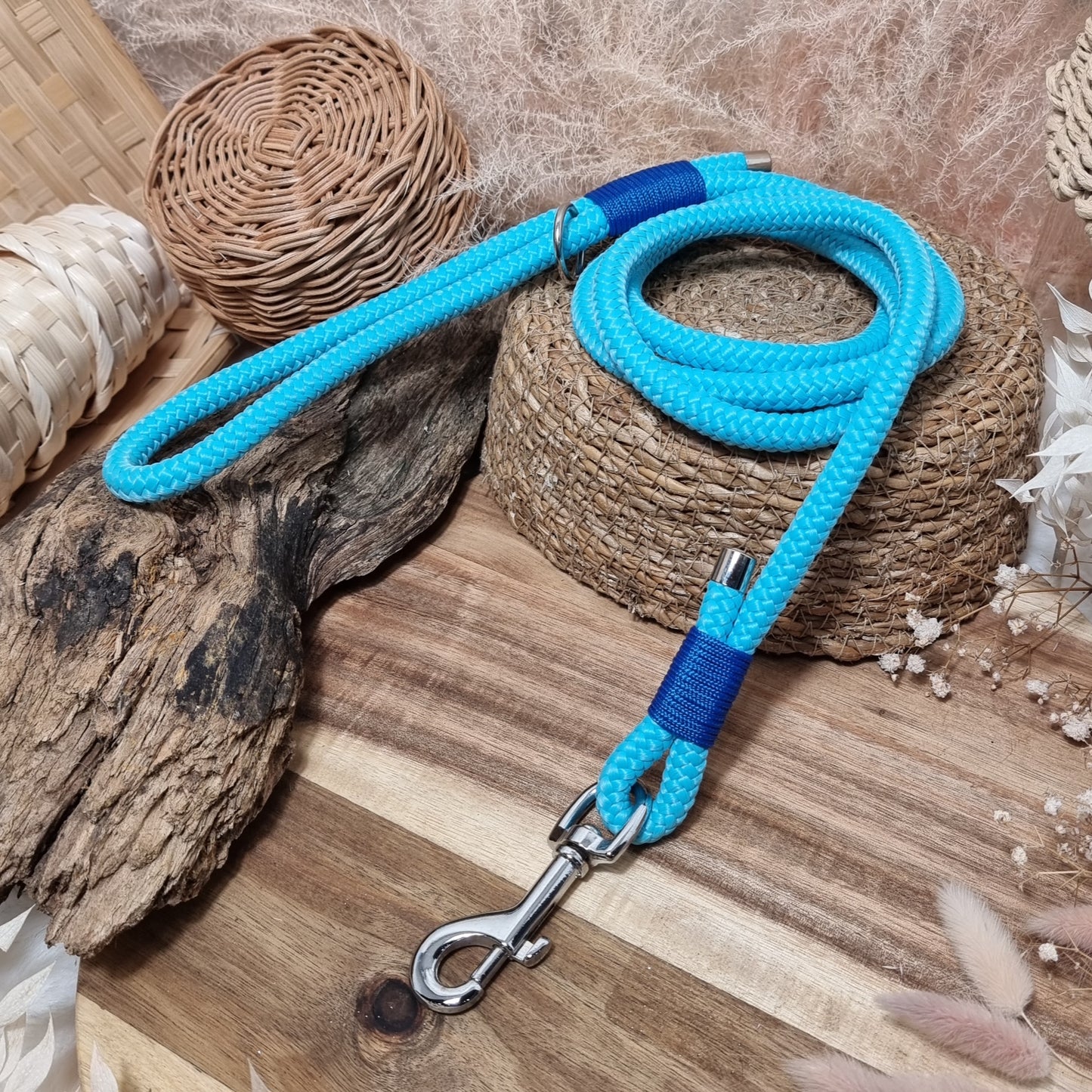Turquoise & Blue SI (150cm length) Rope Dog Lead