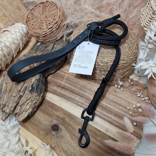 Black - (105cm length) Rope Biothane Dog Lead