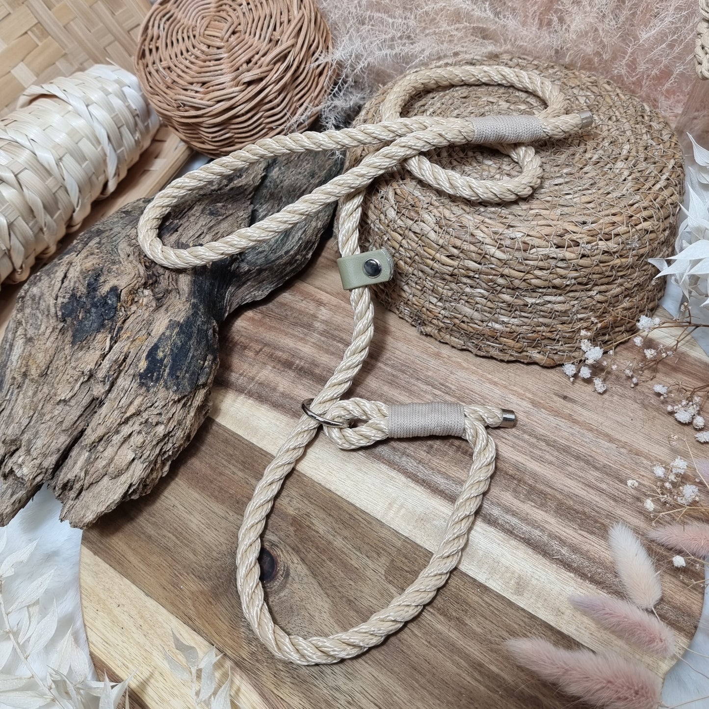 Sand Twisted - (120cm length / 8mm Rope) Rope Dog Slip Lead