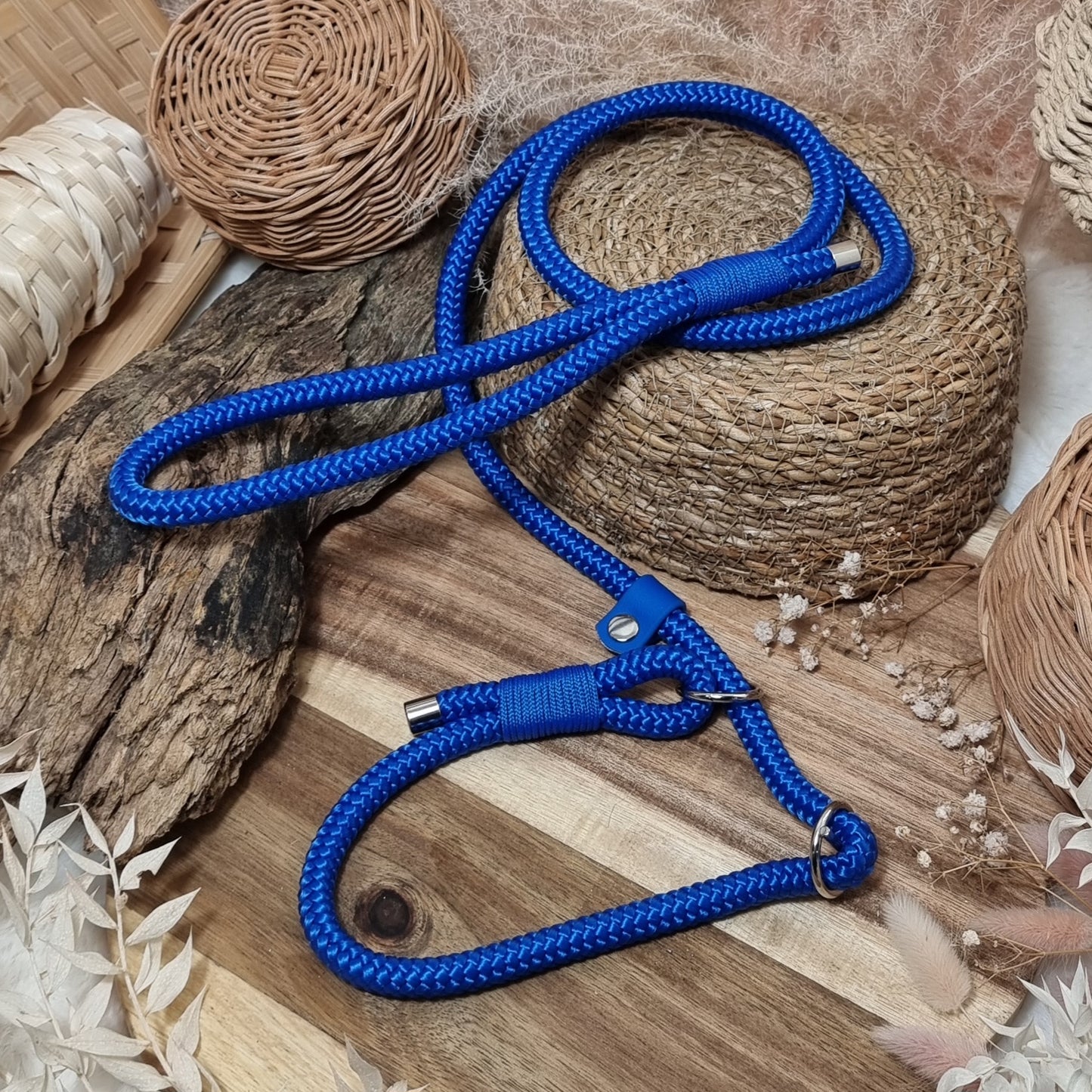 Blue - (120cm length / 10mm Rope) Rope Dog Slip Lead (10mm Rope)