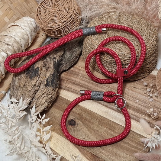 Red - (120cm length / 10mm Rope) Rope Dog Slip Lead