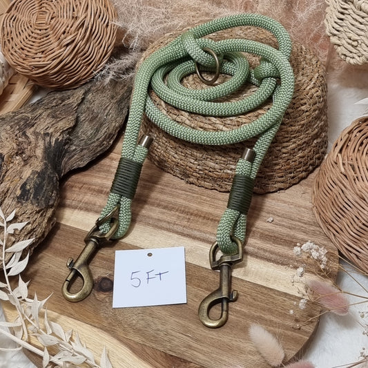 Avocado Green - 150cm length Rope Training Lead
