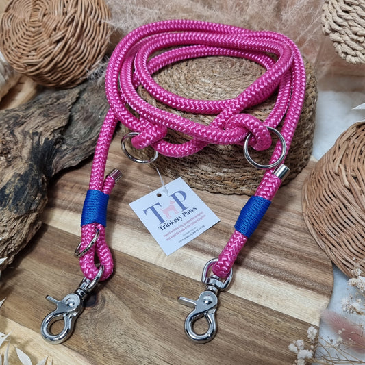 Pink & Blue RG - 180cm (6ft) length Rope Training Lead