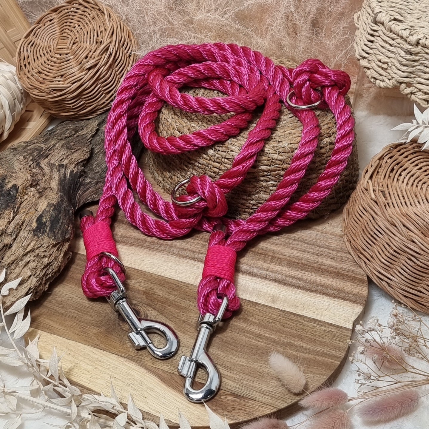 Fuchsia SI - 245cm (8ft) length Rope Training Lead (12mm Rope)