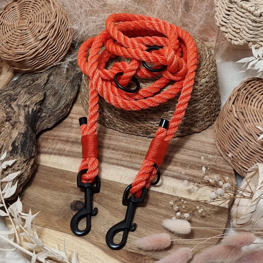 Orange BL - 245cm (8ft) length Rope Training Lead (10mm Rope)