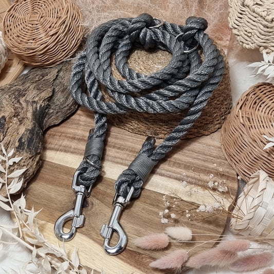 Grey SI - 245cm (8ft) length Rope Training Lead (12mm Rope)