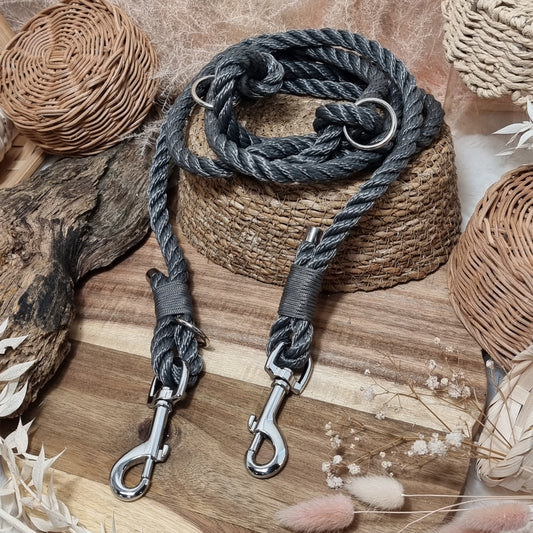 Grey SI - 245cm (8ft) length Rope Training Lead (10mm Rope)