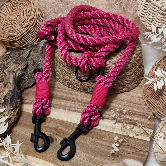 Pink BL - 245cm (8ft) length Rope Training Lead (12mm Rope)