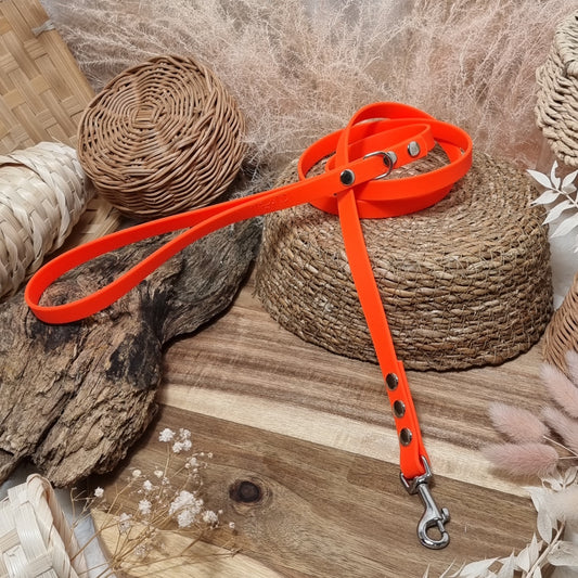 Neon Orange - (120cm length / Slim) Waterproof Webbing Dog Lead