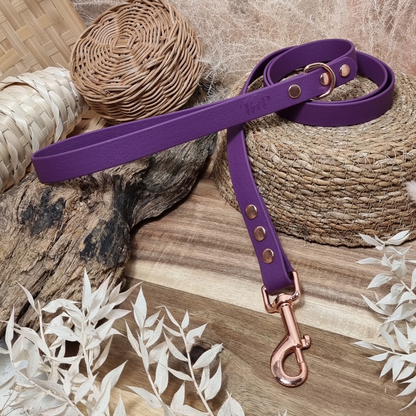 Warm Purple RG - (120cm length / Reg) Waterproof Webbing Dog Lead