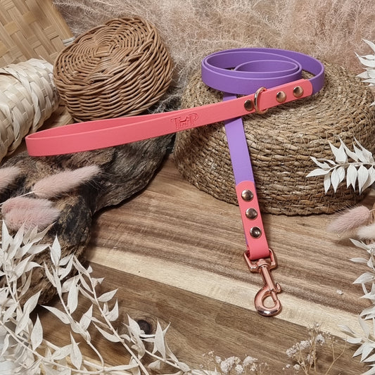Amethyst & Coral - (120cm length / Slim) Biothane Dog Lead