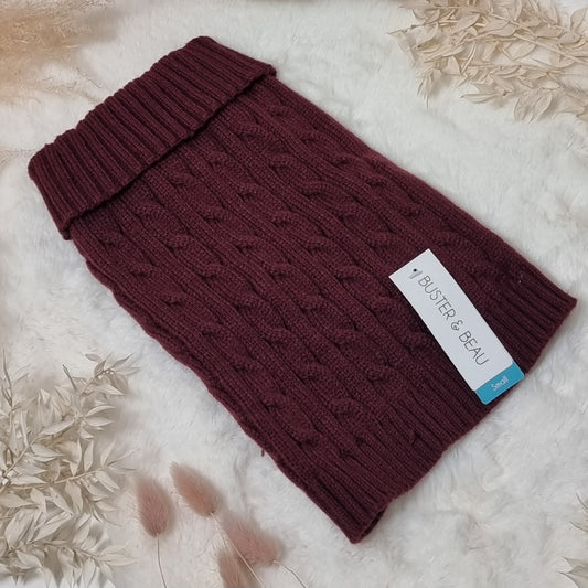 Burgundy - Buster & Beau Dog Jumper - Size Small