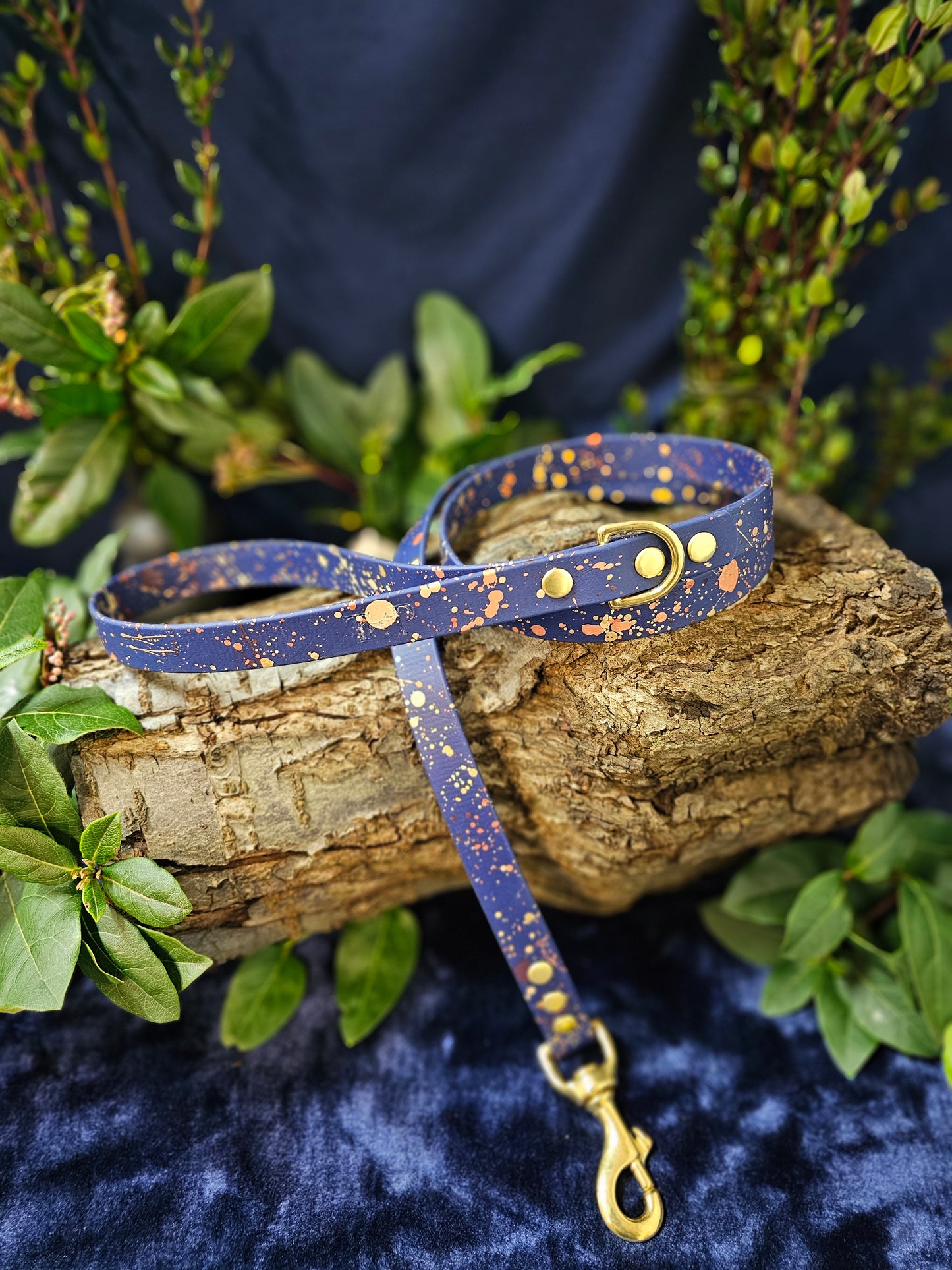 Celestial Navy - Waterproof BioThane© Splatter Dog Lead