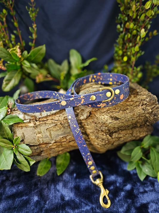 Celestial Navy - Waterproof BioThane© Splatter Dog Lead
