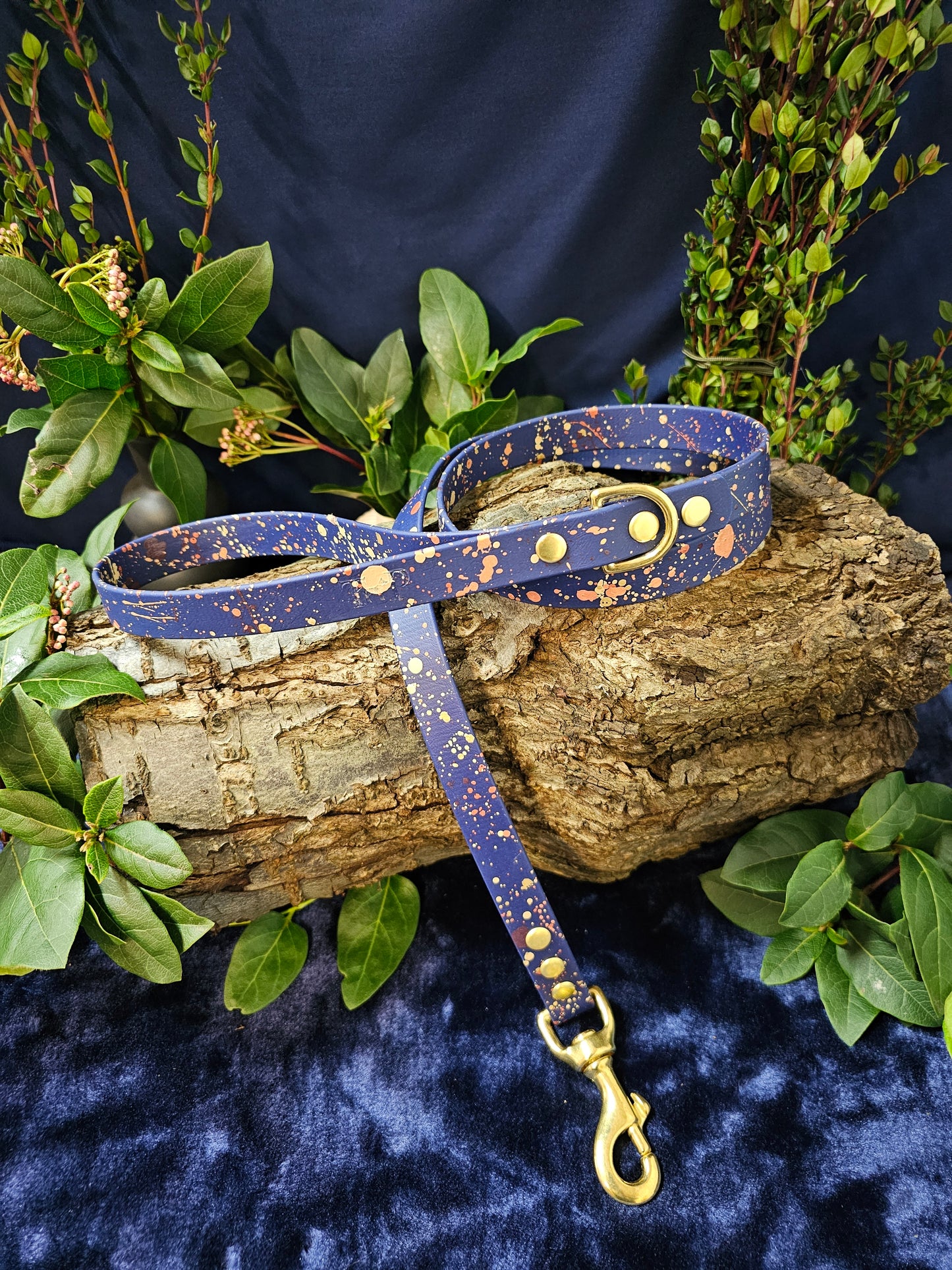 Celestial Navy - Waterproof BioThane© Splatter Dog Lead