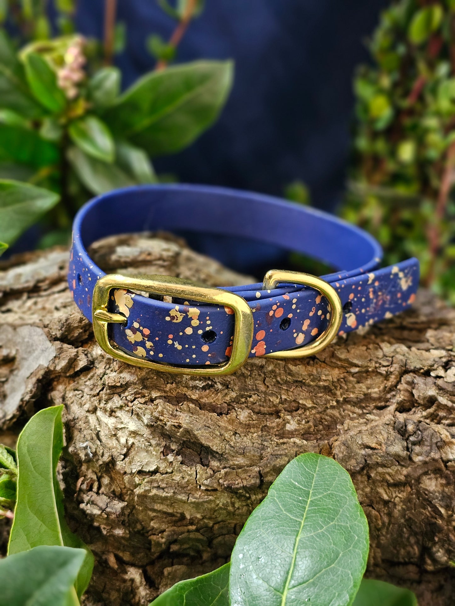 Celestial Navy - Biothane Splatter Dog Collar
