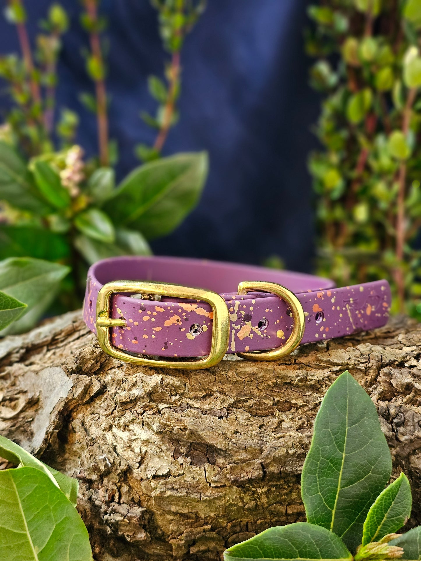 Celestial Aubergine - Biothane Splatter Dog Collar