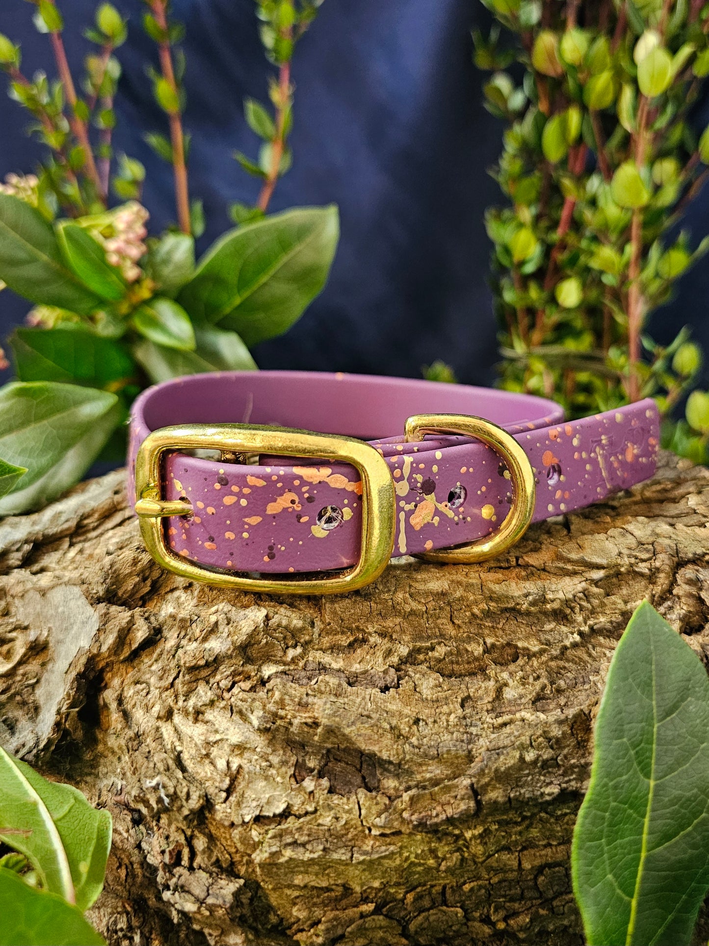 Celestial Aubergine - Biothane Splatter Dog Collar