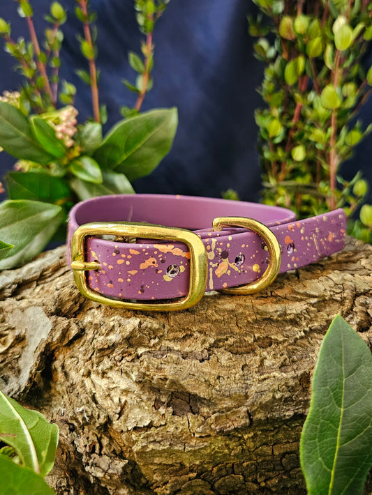Celestial Aubergine - Biothane Splatter Dog Collar