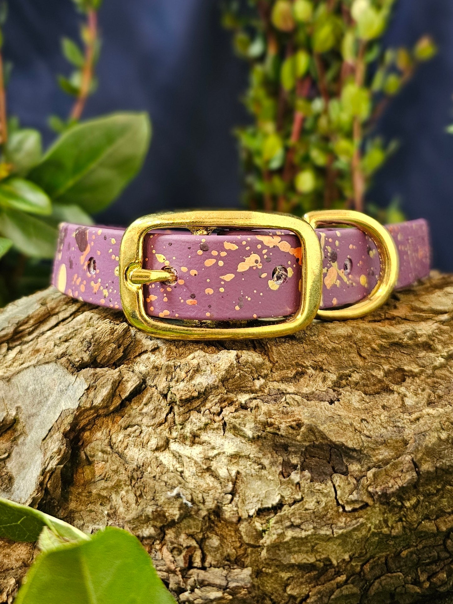 Celestial Aubergine - Biothane Splatter Dog Collar