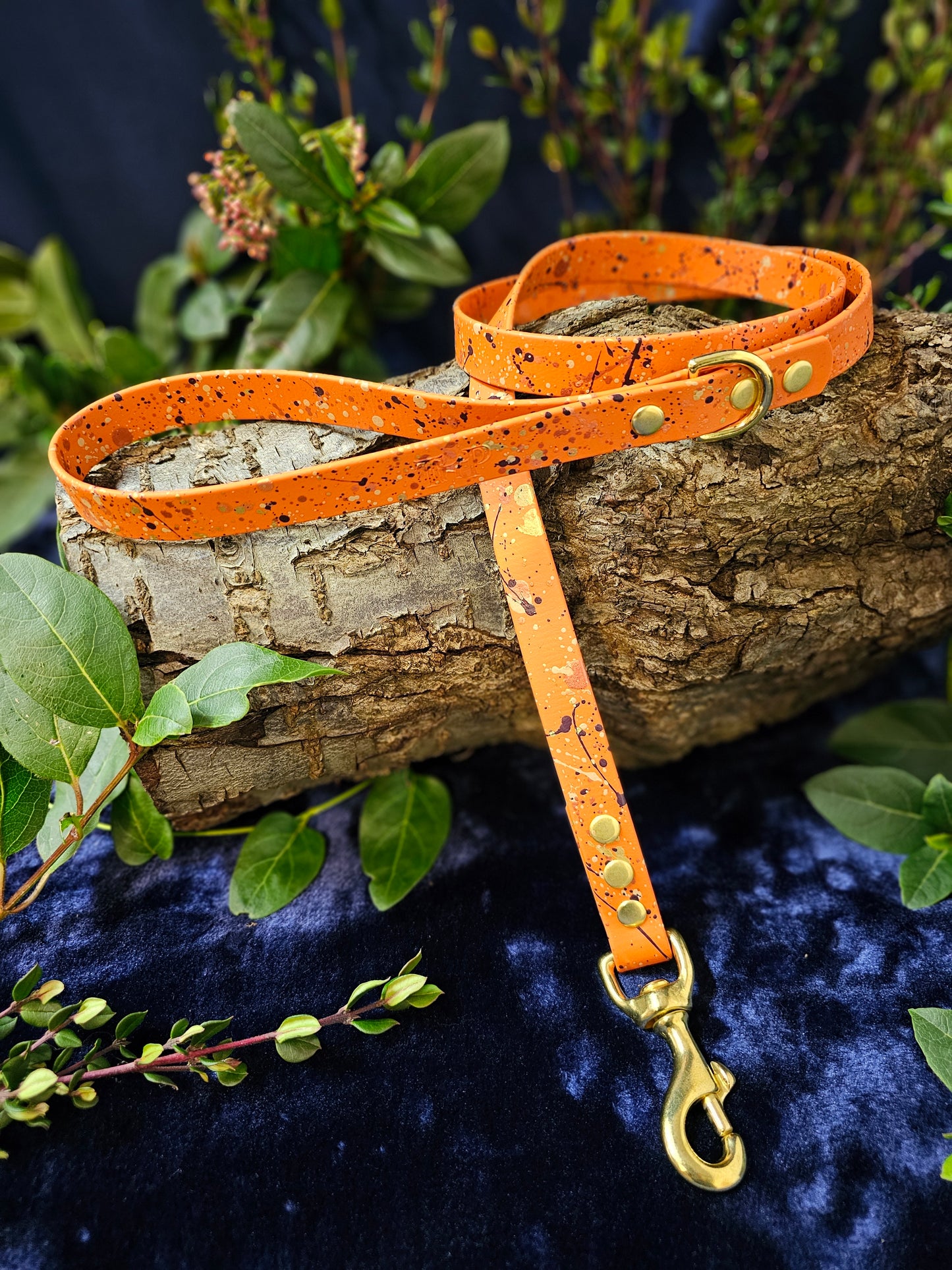 Celestial Burnt Orange - Waterproof BioThane© Splatter Dog Lead