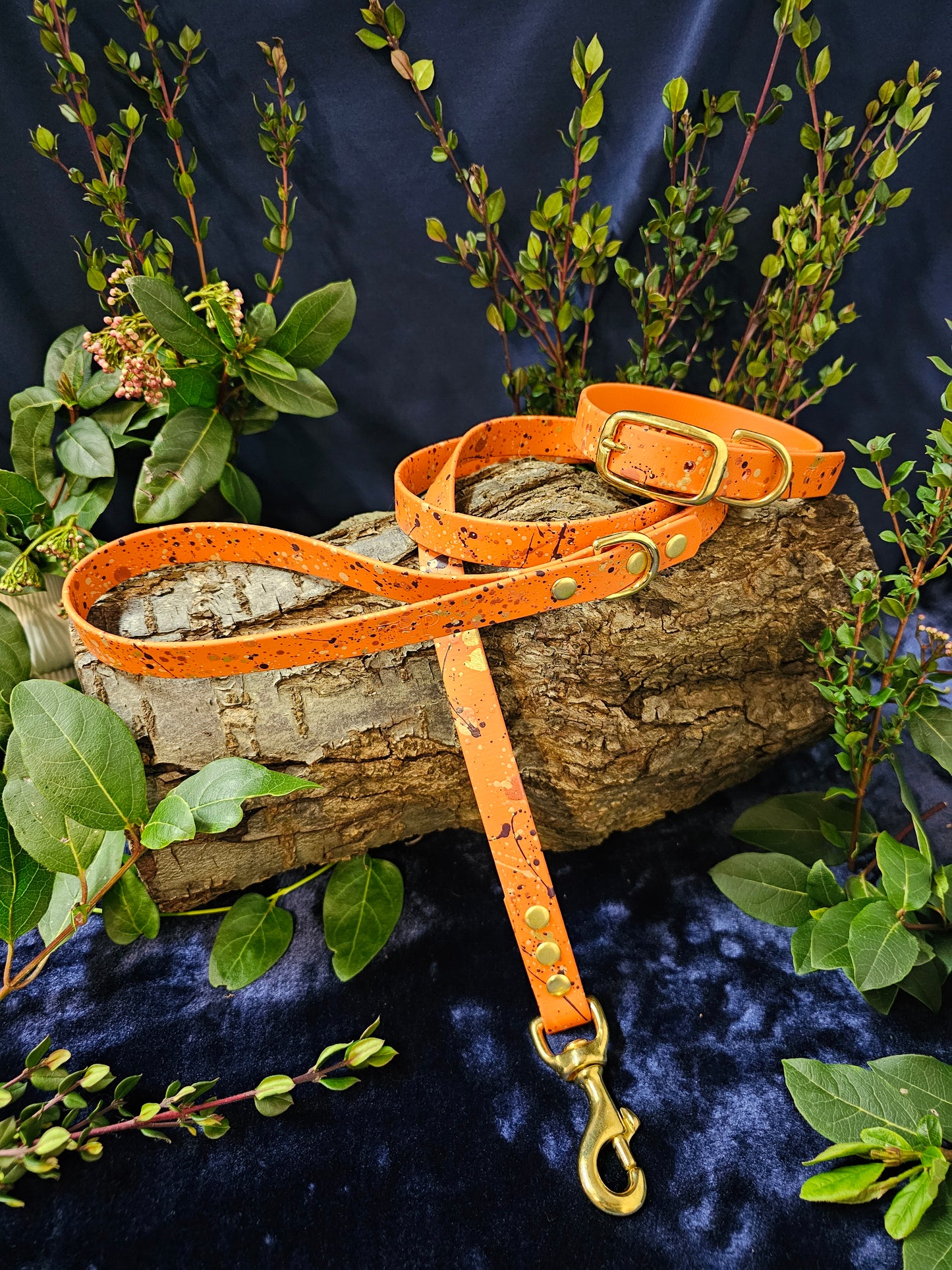 Celestial Burnt Orange - Waterproof BioThane© Splatter Dog Lead