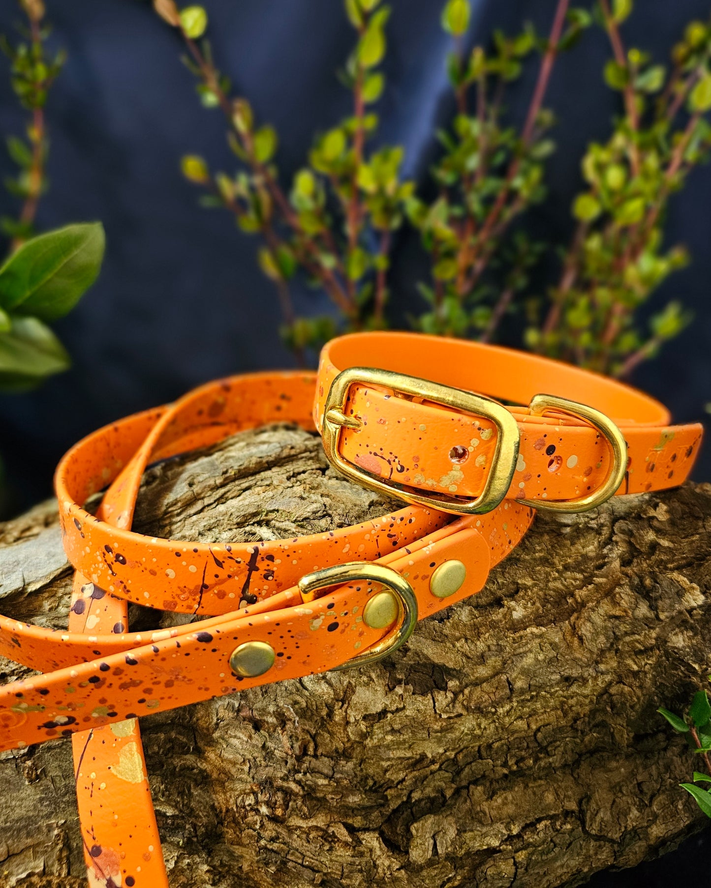 Celestial Burnt Orange - Biothane Splatter Dog Collar