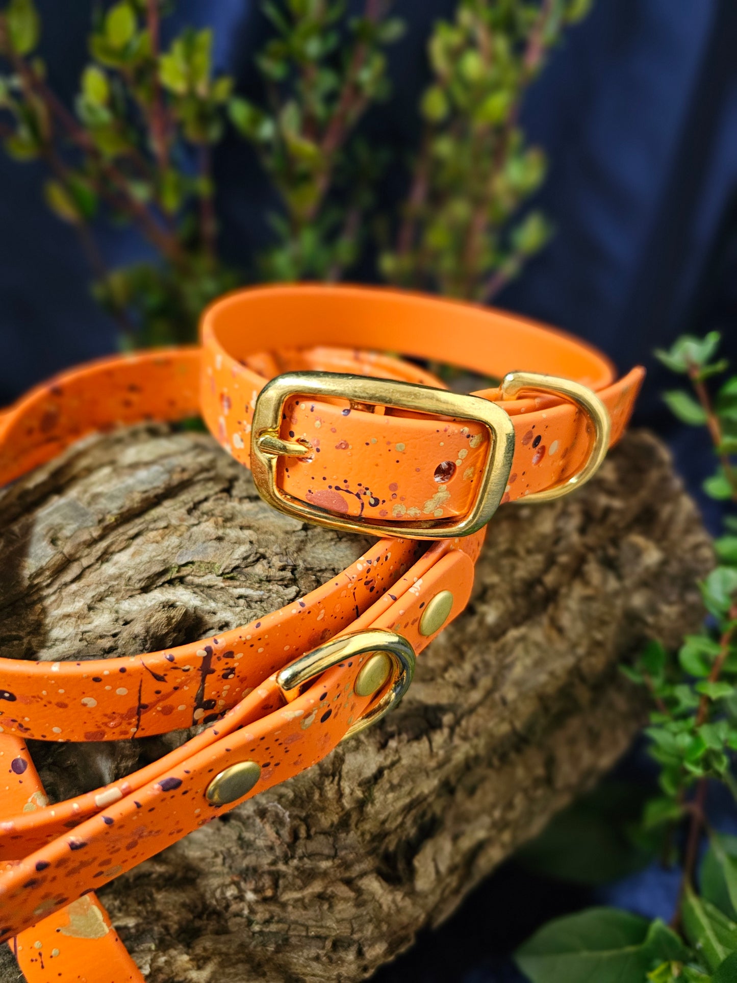 Celestial Burnt Orange - Biothane Splatter Dog Collar