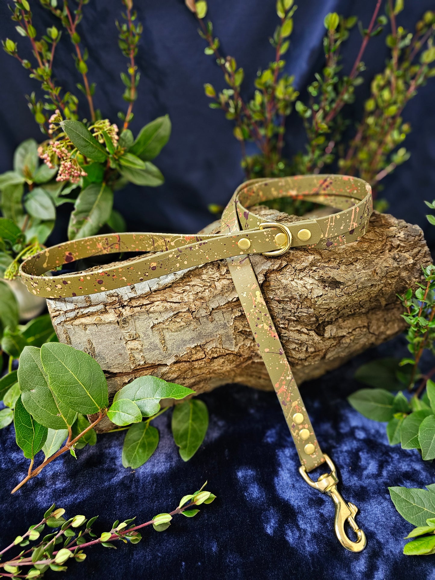 Celestial Olive - Waterproof BioThane© Splatter Dog Lead